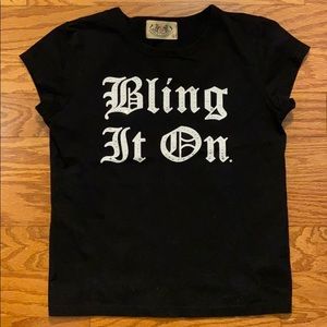 Juicy Couture black Bling It On retro t shirt M